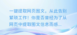 一键提取网页图文，从此告别繁琐工作！