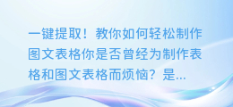 一键提取！教你如何轻松制作图文表格