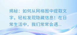 揭秘：如何从网格图中提取文字，轻松发现隐藏信息！