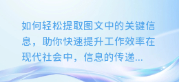 如何轻松提取图文中的关键信息，助你快速提升工作效率