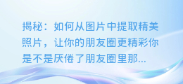 揭秘：如何从图片中提取精美照片，让你的朋友圈更精彩