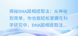 揭秘DNA固相提取法：从神秘到简单，你也能轻松掌握