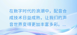 揭秘：苹果设备上的配音合成，是否需要版权许可？