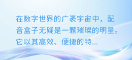 揭秘配音盒子：为何你的合成文件神秘失踪？