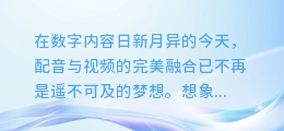 轻松上手：配音与视频完美融合的秘诀，让你的作品瞬间升级！